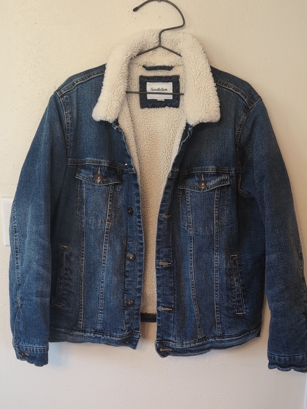 Goodfellow & Co Blue Denim Sherpa Jacket L